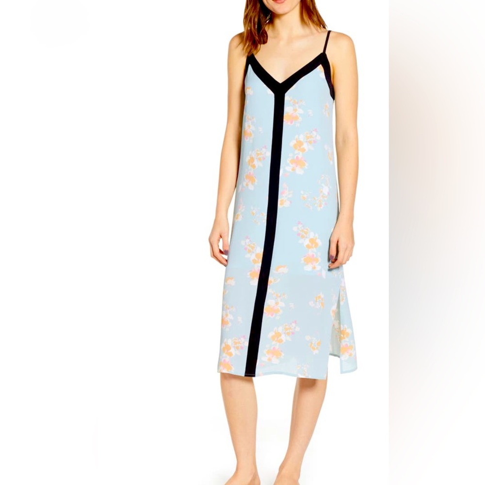 Light blue floral slip dress